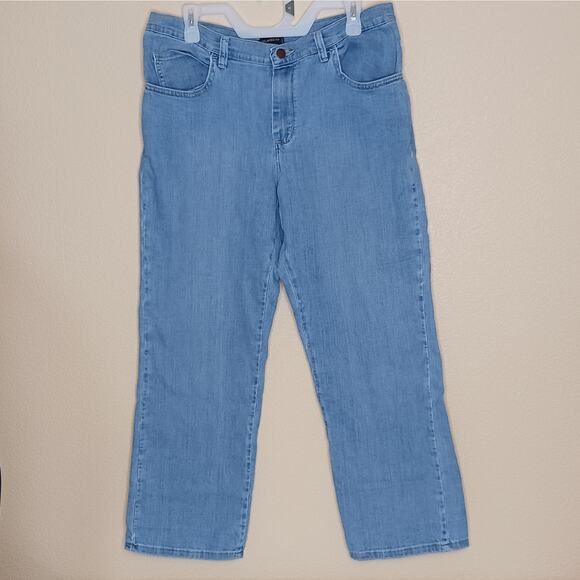 Lee Denim - Lee Womens Relaxed Fit Jeans Size 14 Short Blue Boot Cut Mid Rise Light Wash